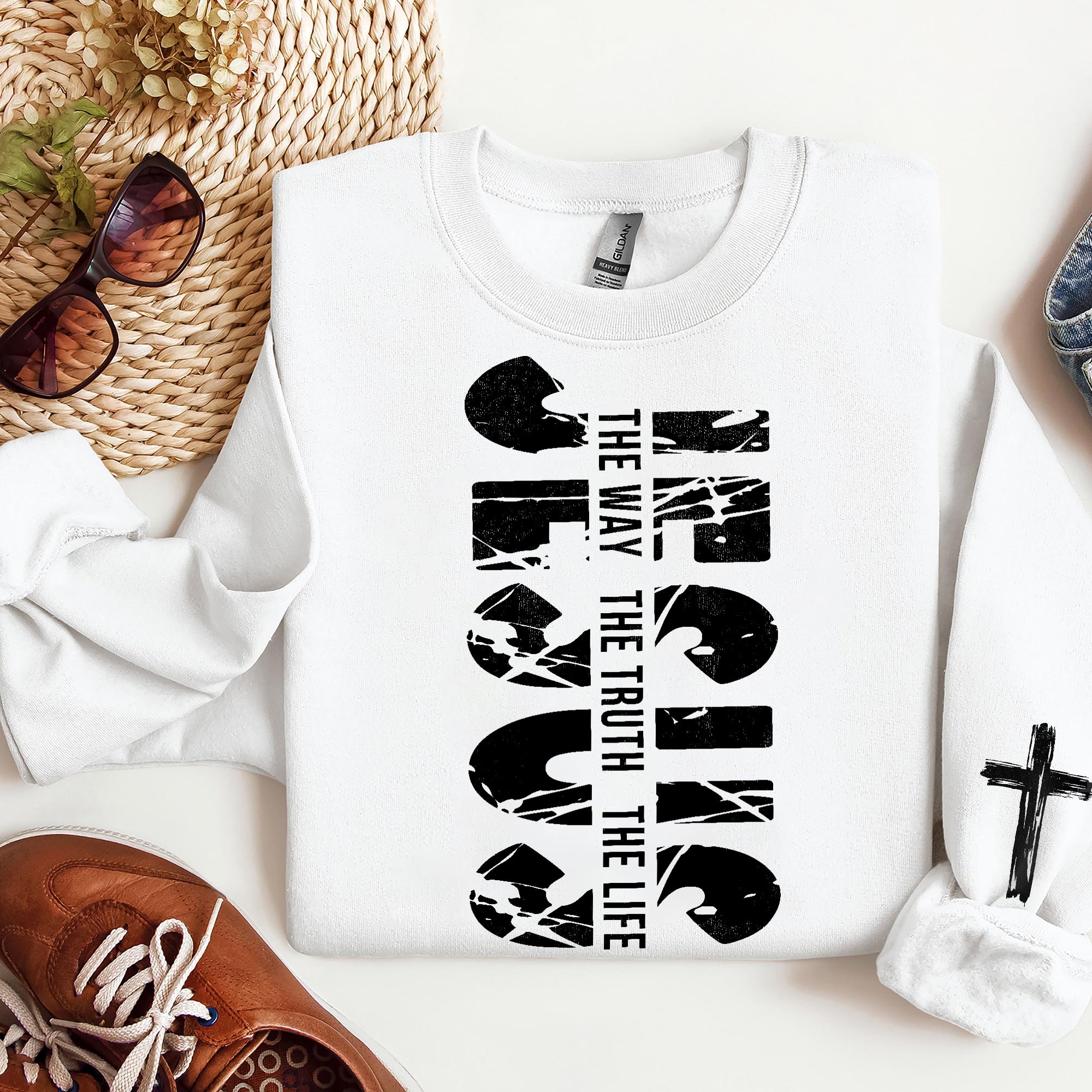 Jesus The Way The Truth The Life, Christian Sweatshirt, Coquette Jesus Sweatshirt, Jesus Lover Sweatshirt. ILAF16